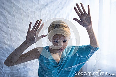 Scary blond girl Stock Photo