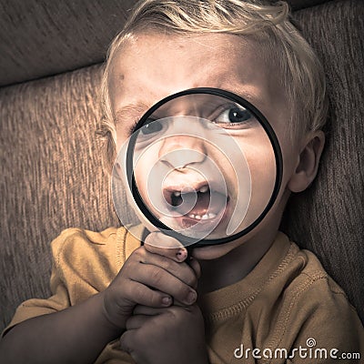 Scary child Stock Photo