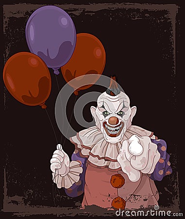 Scary Clown Vector Illustration