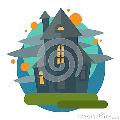 Scary dark castle vector. Vector Illustration