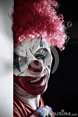 Scary evil clown Stock Photo