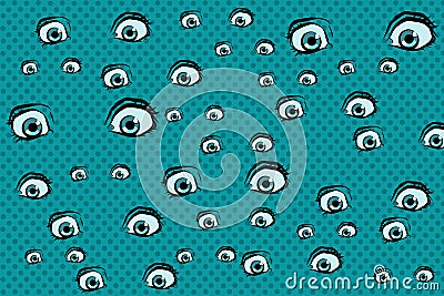 Scary eyes background Vector Illustration