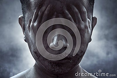 Scary ghost face, halloween theme Stock Photo