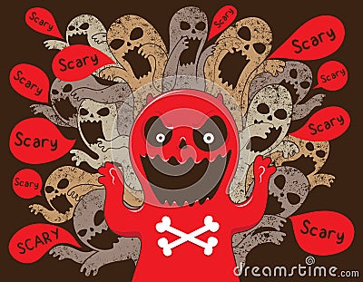 Scary ghosts illustration Vector Illustration