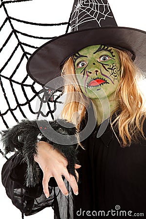 Scary green witches for Halloween Stock Photo