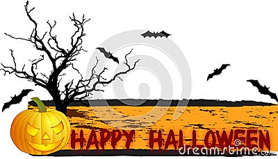 Scary Halloween background Vector Illustration