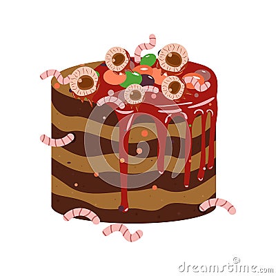 Scary Halloween dish. Zombie menu. Terrible food. Vector Illustration