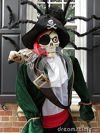 Scary Halloween Pirate in October Stock Photo