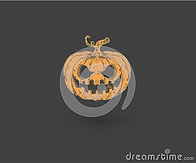 Scary Pumkin Halloween Design Vector Stock Photo