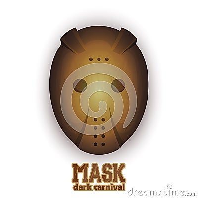 Scary hockey carnival mask. Vector illustration on a white background. Vector Illustration