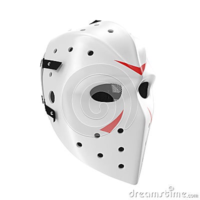 Scary hockey Halloween mask on white. 3D illustration Cartoon Illustration