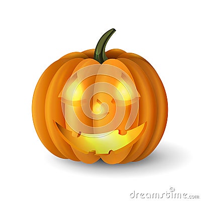 Scary Jack O Lantern halloween pumpkin Vector Illustration