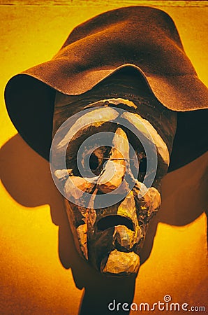 Scary mask for the traditional harvest festival in the Baltic countries Stock Photo