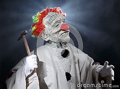 Scary monster clown Stock Photo