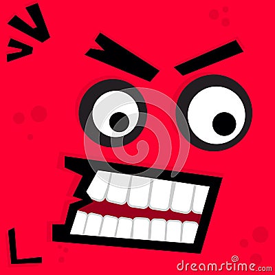 Scary monster face illustration Vector Illustration