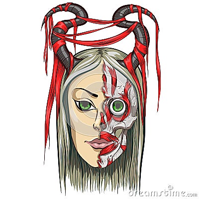 Zombie Girl Vector Illustration