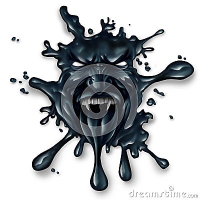 Scary Oil Spill Stock Photo
