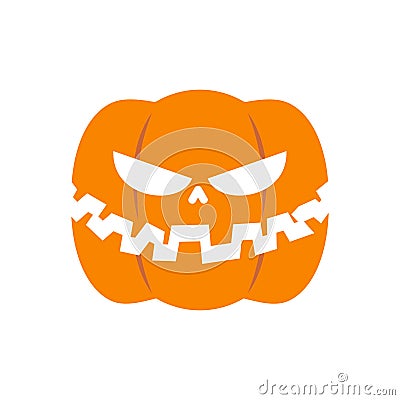 Scary pumpkin for Halloween. Vegetables for terrible holiday Vector Illustration