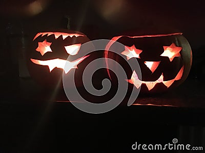 Scary Pumpkins Stock Photo