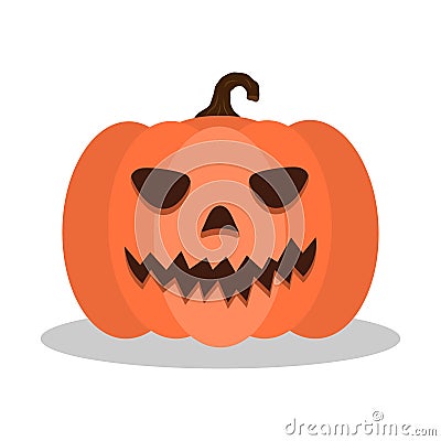 Scary smile pumpkin jack o lantern. Halloween pumpkin. Traditional symbol of halloween Vector Illustration