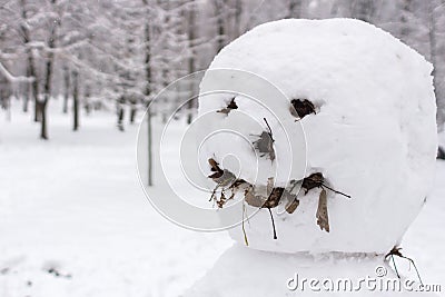 Scary snowman from a horror movie Stock Photo