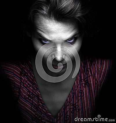 Scary spooky evil woman Stock Photo