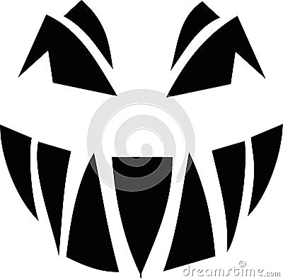 Scary spooky pumpkin face Vector Illustration