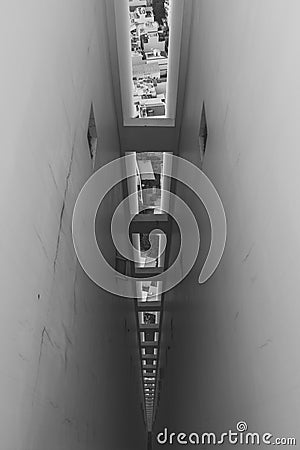 Scary view - don`t look down! Stock Photo