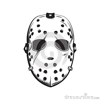 Scary hockey mask illustration Cartoon Illustration