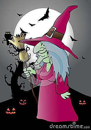 The scary witch Cartoon Illustration