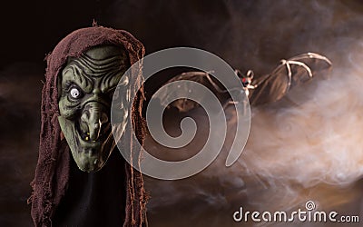 Scary Witch Head Prop Stock Photo