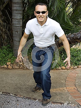 Scary young man Stock Photo