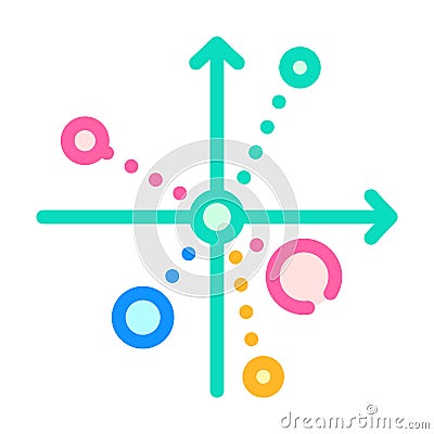 Scatter chart color icon vector flat illustration Vector Illustration