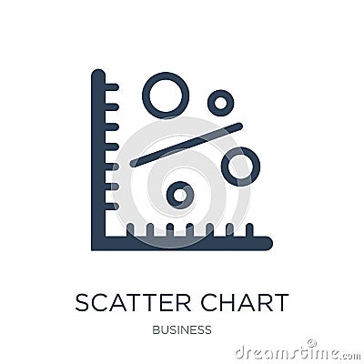 scatter chart icon in trendy design style. scatter chart icon isolated on white background. scatter chart vector icon simple and Vector Illustration