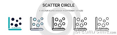 Scatter circle icon in filled, thin line, outline and stroke style. Vector illustration of two colored and black scatter circle Vector Illustration