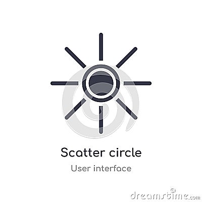 scatter circle outline icon. isolated line vector illustration from user interface collection. editable thin stroke scatter circle Vector Illustration