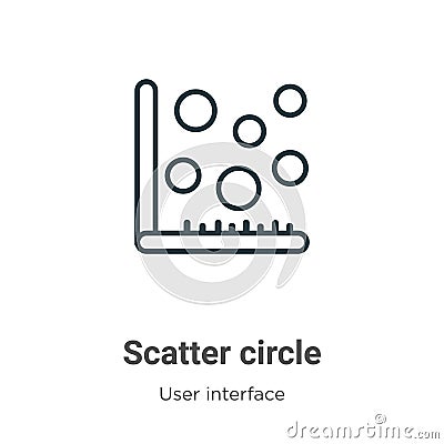 Scatter circle outline vector icon. Thin line black scatter circle icon, flat vector simple element illustration from editable Vector Illustration