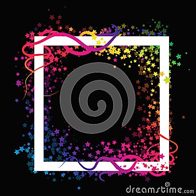 Scatter frame stars fantasy magic galaxy celebration party with Vector Illustration