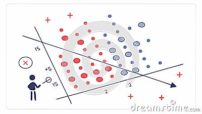 Scatter plot infographic data distribution and correlation analysis Generative AI Vector Illustration