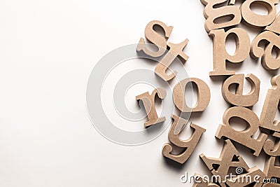 Story Wood Letters Stock Photo