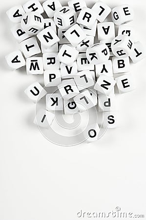 Scattered Letter Cubes Stock Photo