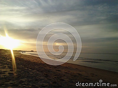 Sunset Oceanview Beach Stock Photo