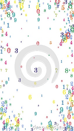 Scattered numbers. Colorful childish digits Vector Illustration