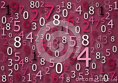 Scattered numbers wallpaper for background Stock Photo
