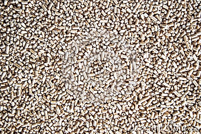 Wood pellets for heat and heat. Stock Photo