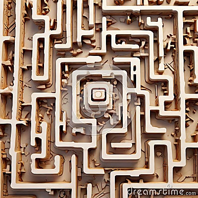 scattered pieces top view creating a maze like configuration cl Stock Photo