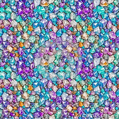 Scattering of artificial pebbles. Seamless texture. AI-Generated Stock Photo