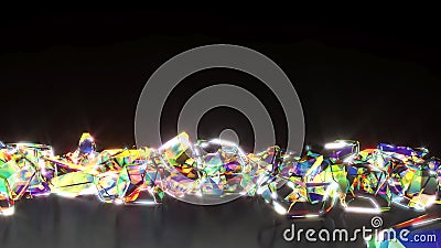 Scattering of diamond gems on a glass surface 3d Stock Photo