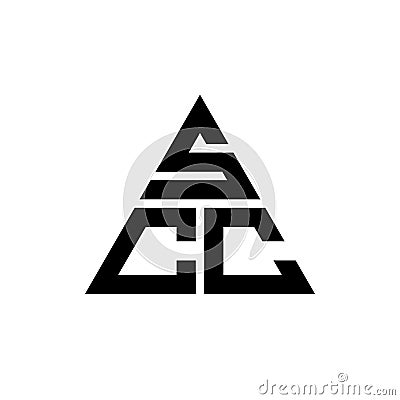 SCC triangle letter logo design with triangle shape. SCC triangle logo design monogram. SCC triangle vector logo template with red Vector Illustration
