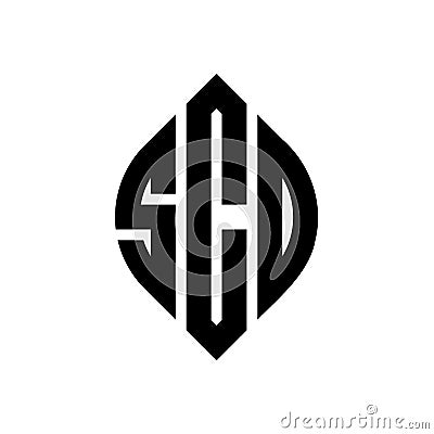 SCD circle letter logo design with circle and ellipse shape. SCD ellipse letters with typographic style. The three initials form a Vector Illustration
